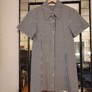 OAK + FORT Black and White Gingham Dress